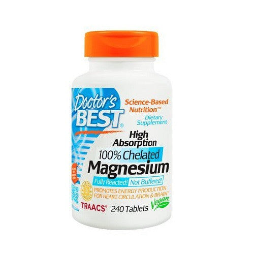 Doctors Best High Absorption 100% Chelated Magnesium Tablets, 240 Ea